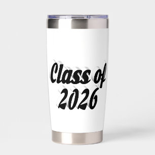 Class of 2026 black text graduation insulated tumbler