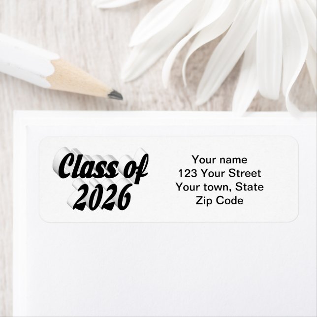 Class of 2026 black text graduation label (Insitu)