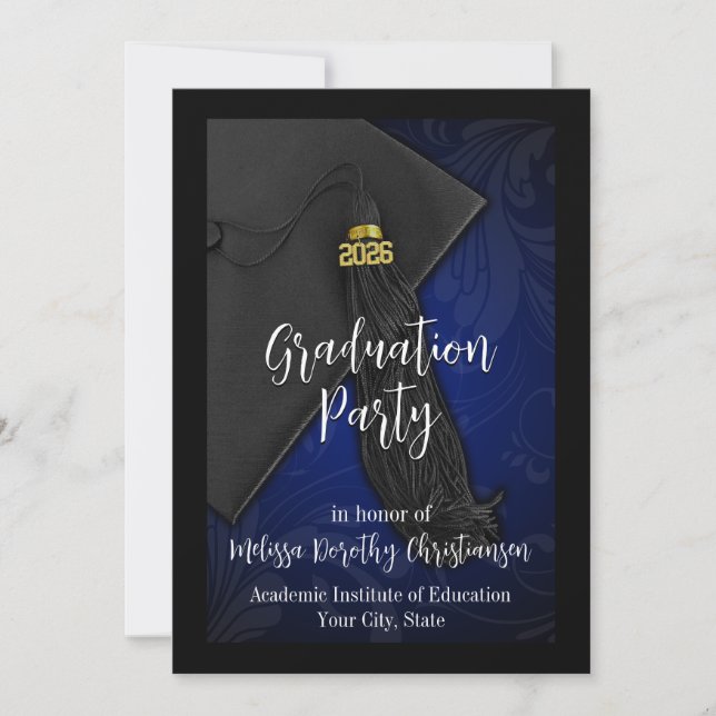 Class of 2026 Blue College Graduation Party Invitation (Front)