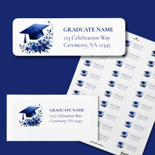 Class of 2026 Blue Graduate Return Address Labels