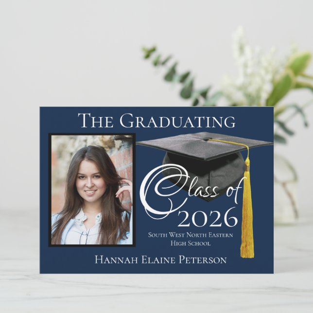 Class of 2026 Blue Graduation Announcement (Standing Front)
