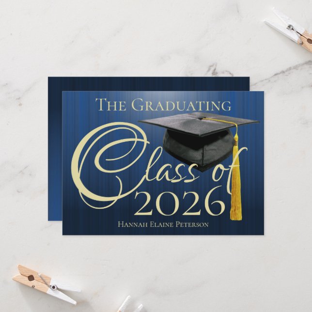 Class of 2026 Blue Graduation Announcement (Front/Back In Situ)