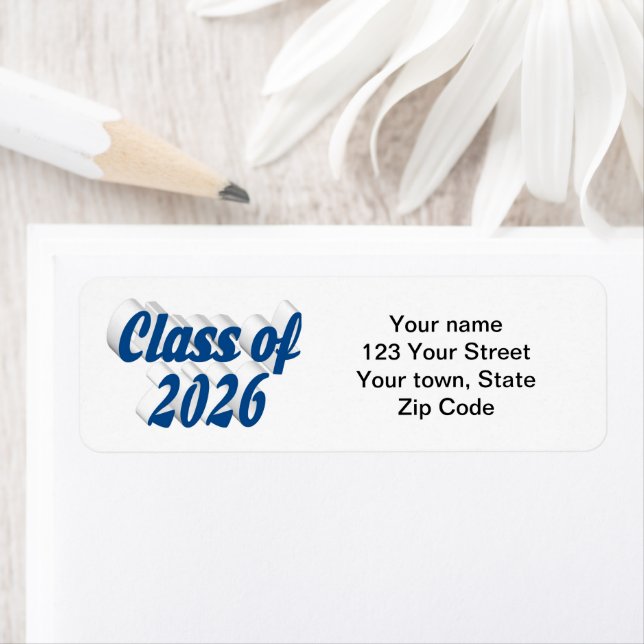 Class of 2026 blue text graduation label (Insitu)