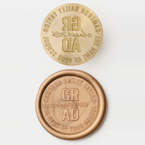 Class of 2026 Bold GRAD Modern Stylish Typography Wax Seal Stamp