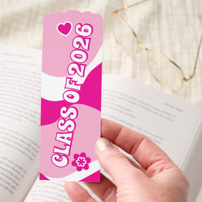 Class of 2026 Bookmark Hot Pink Retro (Hand)