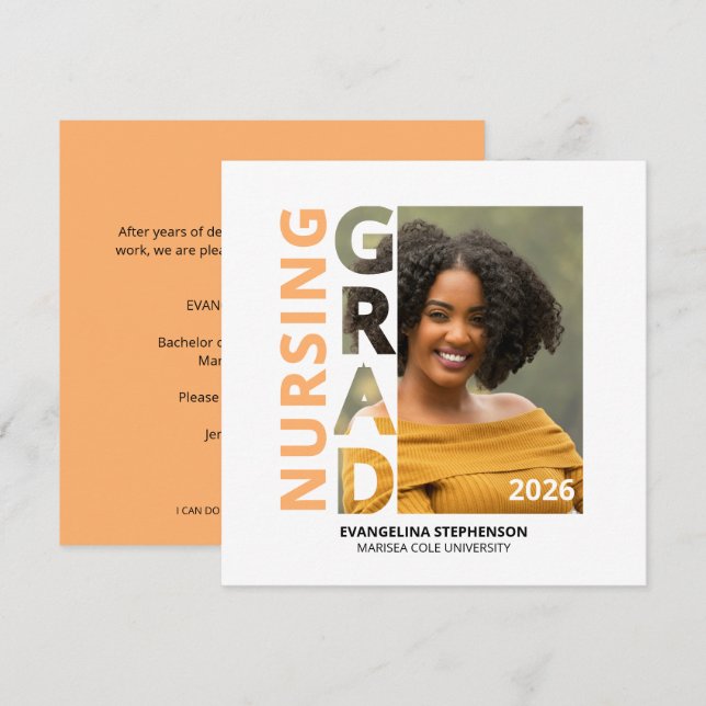 Class of 2026 BSN Nursing Graduate Announcement (Front/Back)