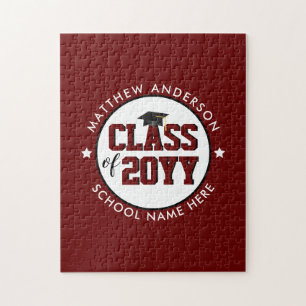 Class of 2026 Burgundy Graduate Graduation Jigsaw Puzzle