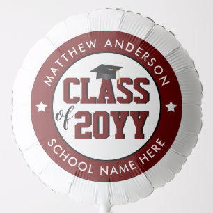Class of 2026 Burgundy Red Graduation Party Balloon