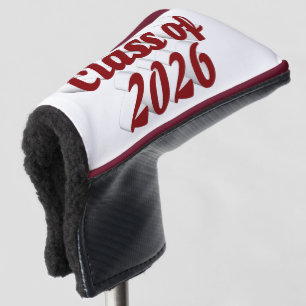 Class of 2026 burgundy text graduation golf head cover