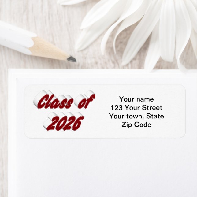Class of 2026 burgundy typography  graduation label (Insitu)