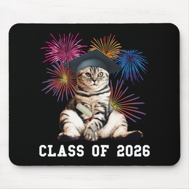 Class Of 2026 Cat Lover Mouse Pad (Front)