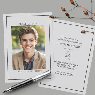 Class of 2026 Classic Custom Photo Graduation Invitation