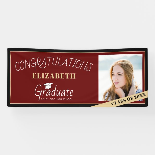 Class of 2026 Classic Photo Graduation Banner (Horizontal)
