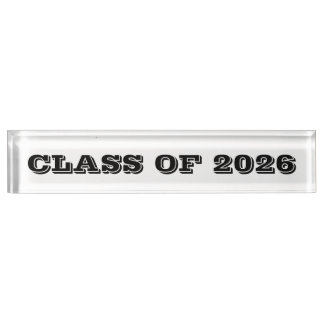 Class of 2026 Clear Black Paperweight by Janz Desk Name Plate
