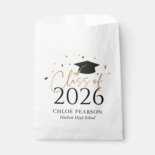 Class of 2026 Confetti Graduation  Favor Bag (Front)