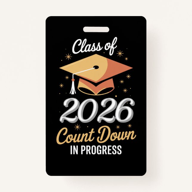 Class Of 2026 Count Down In Progress Peronalized  Badge (Front)