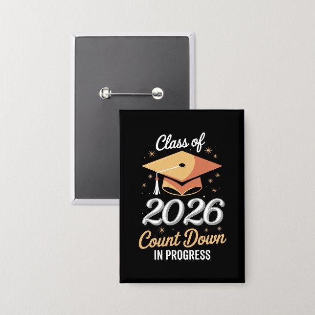 Class Of 2026 Count Down In Progress Peronalized  Button (Front/Back)