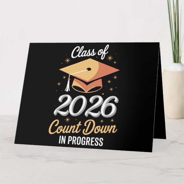 Class Of 2026 Count Down In Progress Peronalized  Card (Front)