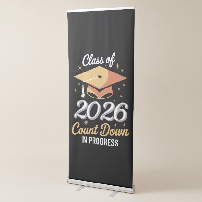 Class Of 2026 Count Down In Progress Peronalized  Retractable Banner (3/4)