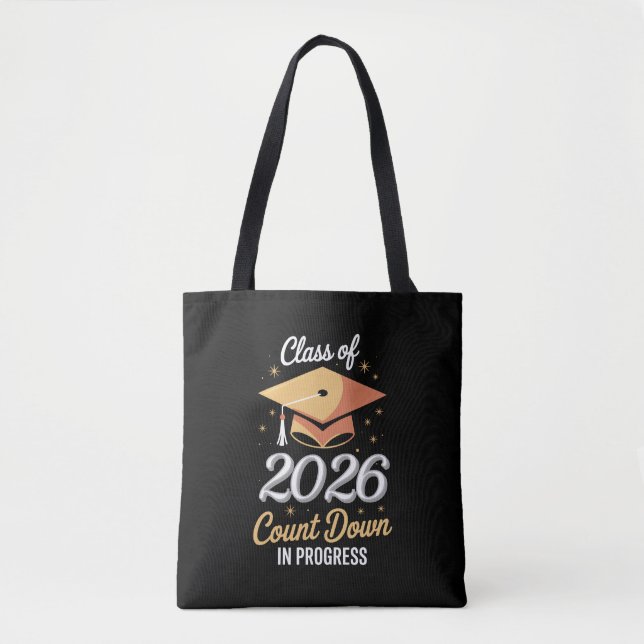 Class Of 2026 Count Down In Progress Peronalized  Tote Bag (Front)