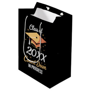 Class Of 2026 Count Down In Progress Personalized  Medium Gift Bag