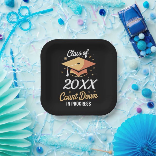 Class Of 2026 Count Down In Progress Personalized  Paper Plates (Party)