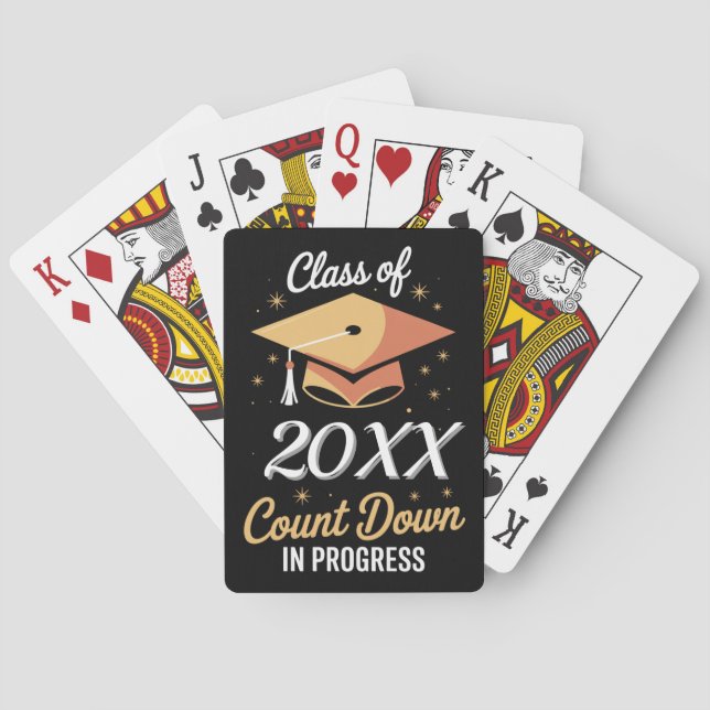 Class Of 2026 Count Down In Progress Personalized  Poker Cards (Back)