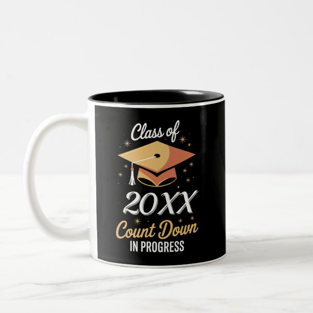 Class Of 2026 Count Down In Progress Personalized  Two-Tone Coffee Mug (Left)