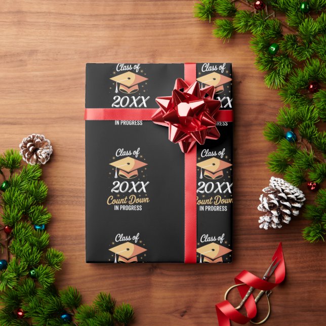 Class Of 2026 Count Down In Progress Personalized  Wrapping Paper (Holiday Gift)