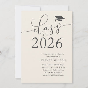 Class of 2026 Cream Graduation Party  Invitation