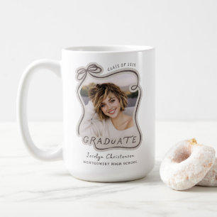 Class of 2026 Custom Bow Photo Graduation Coffee Mug