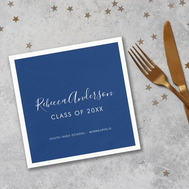 Class of 2026 Dark Blue Graduation Party  Napkins (Creator Uploaded)