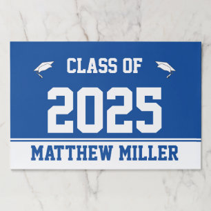Class of 2026 Deep Blue and White Graduate Name Paper Pad