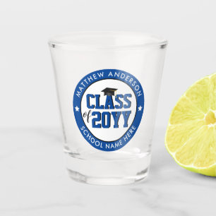Class of 2026 Elegant Blue Graduate Graduation Shot Glass