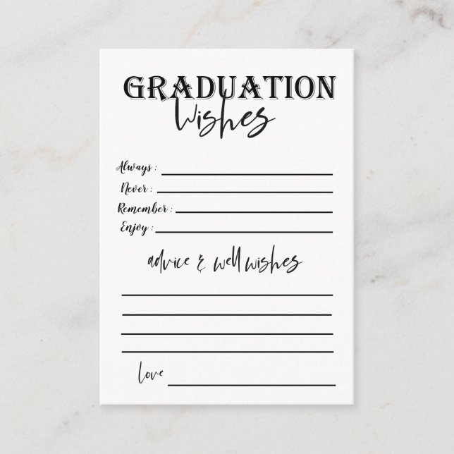 Class of 2026 Elegant Photo Graduation Advice Card (Front)