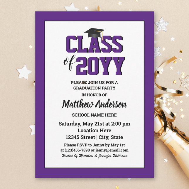 Class of 2026 Elegant Royal Purple Graduation Invitation (Creator Uploaded)