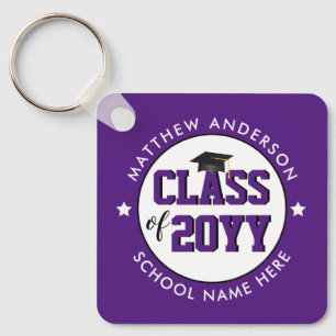 Class of 2026 Elegant Royal Purple Graduation Keychain
