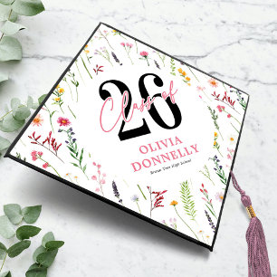 Class of 2026 Floral Graduation Cap Topper