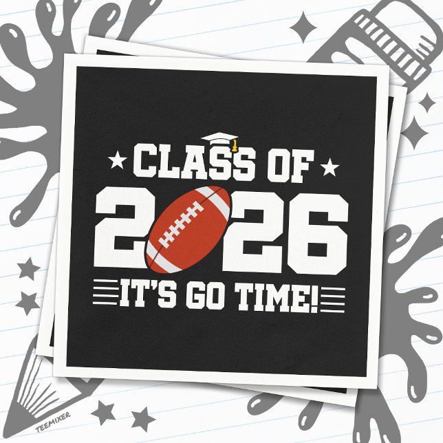 Class of 2026 Football Graduation It’s Go Time Napkins (Creator Uploaded)