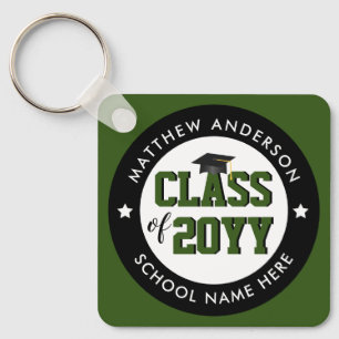 Class of 2026 Forest Green Graduate Graduation Keychain