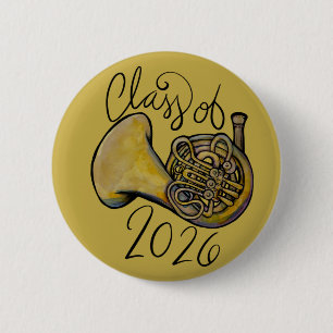 Class of 2026 French Horn Band Class Music Button