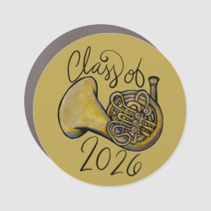 Class of 2026 French Horn Band Class Music         Car Magnet