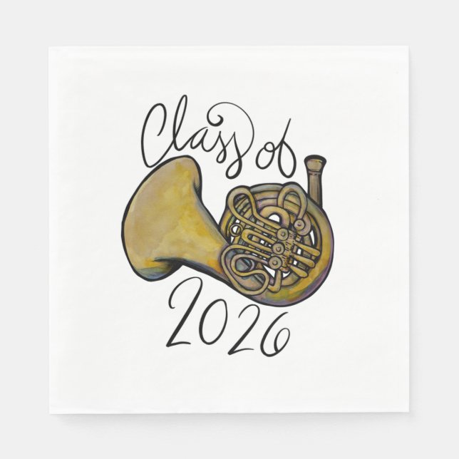 Class of 2026 French Horn Band Class Music         Napkins (Front)