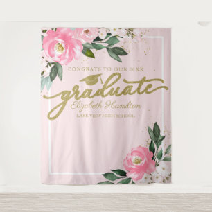 Class of 2026 Fuchsia Floral Graduation Backdrop