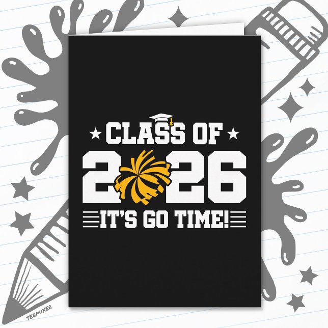 Class of 2026 Gold Cheer Graduation It’s Go Time Card (Creator Uploaded)