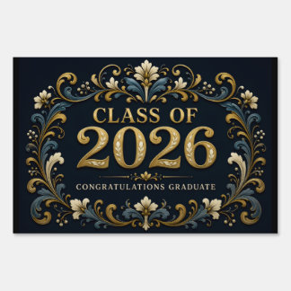 Class of 2026 Gold Graduation Yard Sign