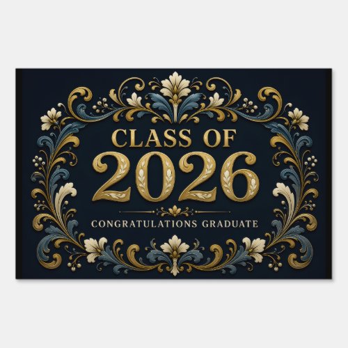 Class of 2026 Gold Graduation Yard Sign | Z-Feed