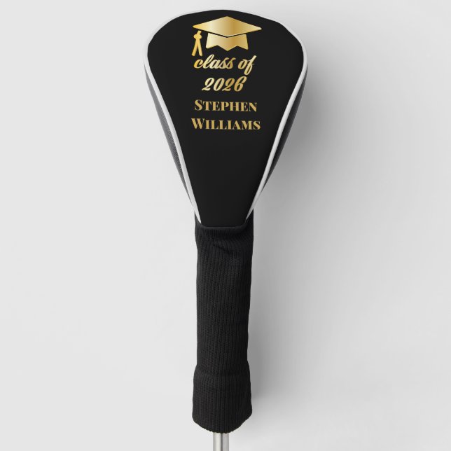 Class of 2026 Gold Monogram | Name Golf  Golf Head Cover (Front)