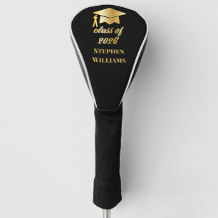 Class of 2026 Gold Monogram   Name Golf  Head Cover