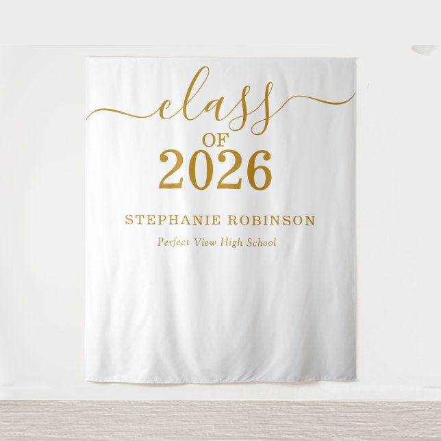 Class of 2026 Gold Script Graduation Backdrop Prop (Front)